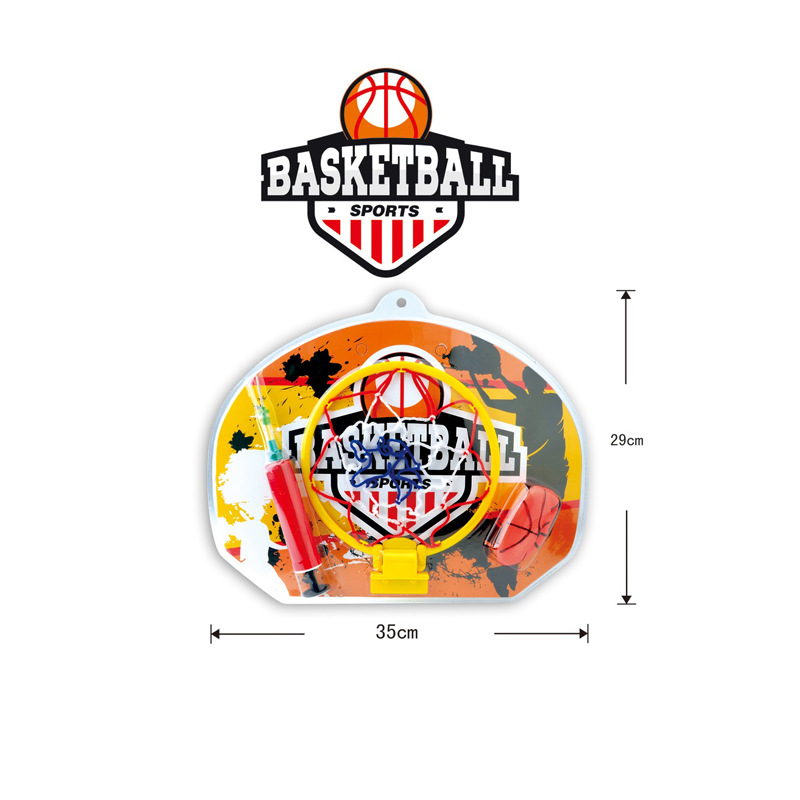 直销户外室内运动挂式篮球板配篮球和打气筒体育运动篮球套装批发示例图2
