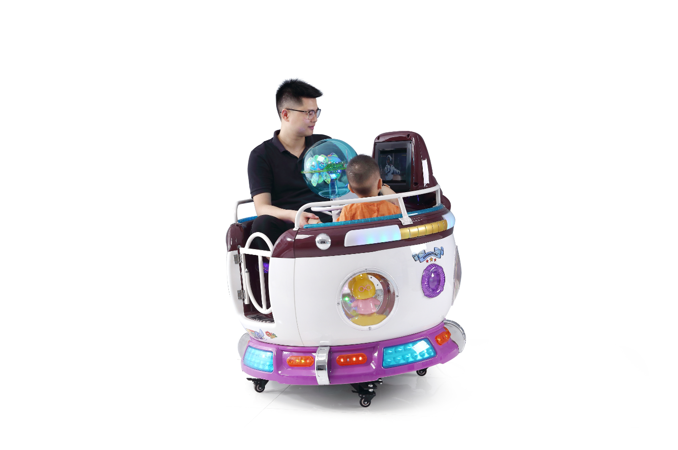 广州游乐设备 儿童投币摇摆机 旋转电动亲子双座咖啡杯摇摇车 新款