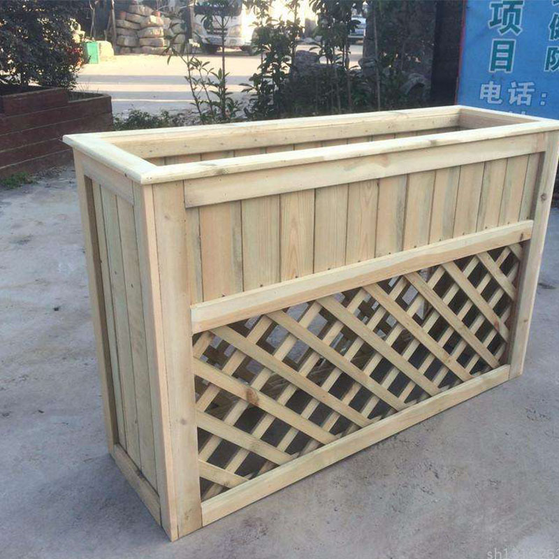 防腐木花箱户外围树箱围树椅正方形树箱碳化实木花盆 室外种植箱示例图6
