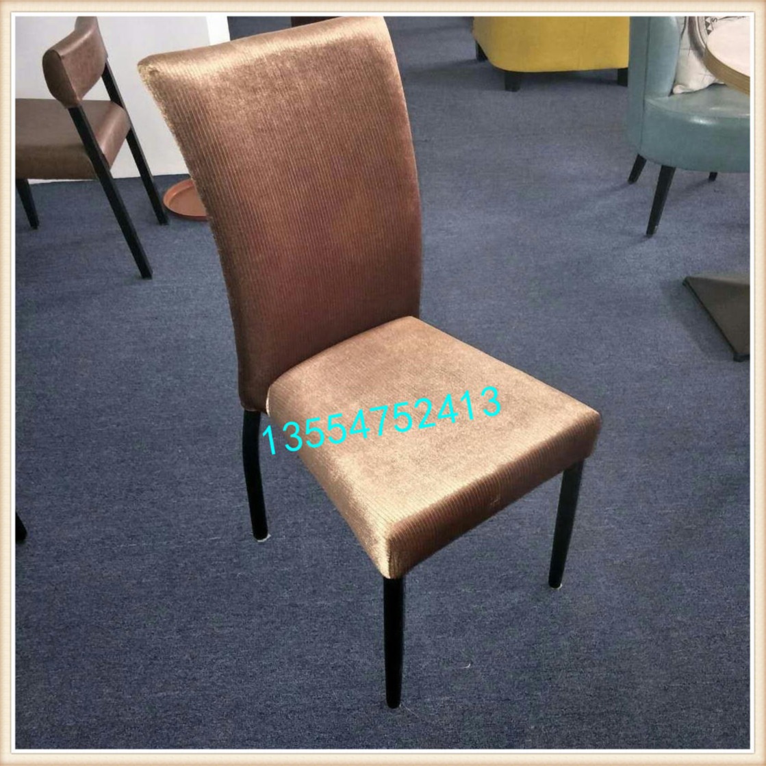 深圳众美德生产酒店餐椅  CY-101金属椅子 餐厅软包椅子批发中心图片