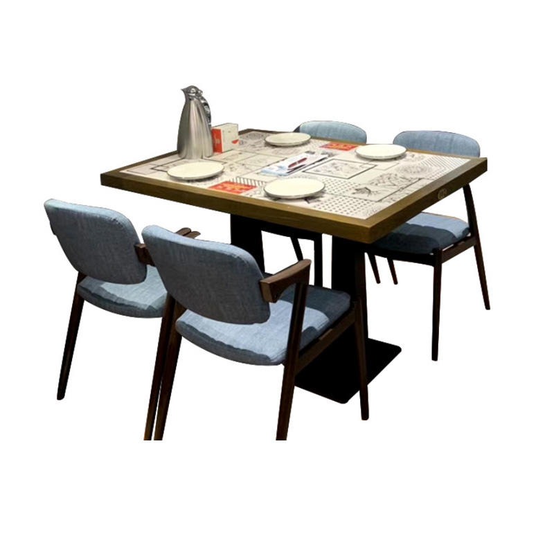 香港主题餐厅餐桌椅沙发定制 实木桌子瓷砖桌子 实木大理石餐桌供应商众美德图片