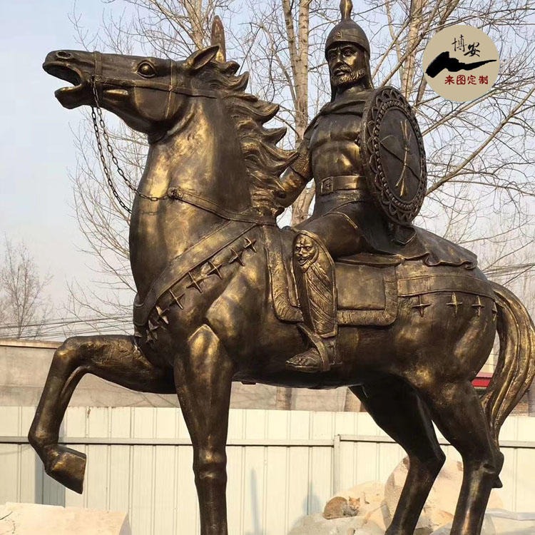 佰盛 骑马人物雕塑 骑马将军雕塑 玻璃钢骑马士兵 支持定做