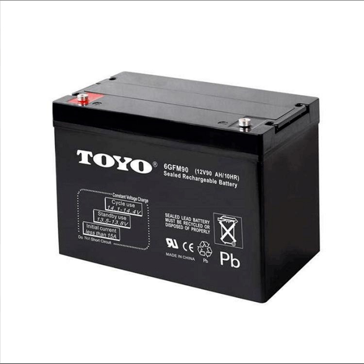 TOYO蓄电池6GFM90东洋免维护蓄电池12V90AH直流屏UPS配套电源