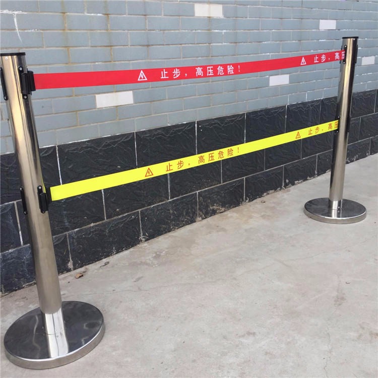 排队隔离警示带护栏 铸铁6公斤稳固护栏 围杆 双带可印刷logo