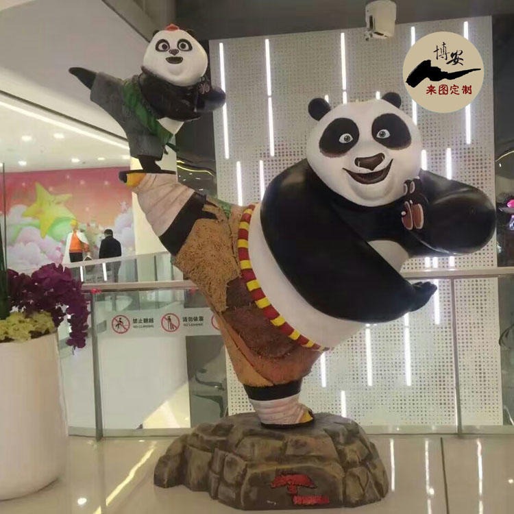 佰盛 玻璃钢卡通熊猫雕塑 功夫熊猫雕塑 仿真熊猫雕塑 店铺迎宾雕塑