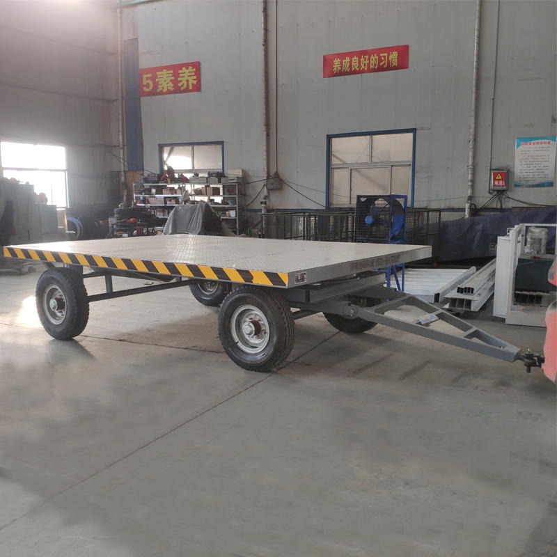创硕CSPC-8牵引式平板车 拖车 车间货物运输车 集装箱平板挂车