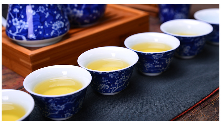 整套精美青花盖碗茶具套装批发 德化陶瓷冰梅功夫茶具套装可定制示例图50