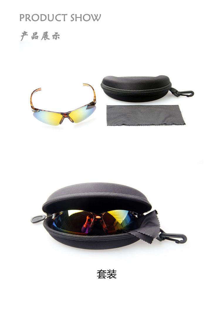厂家直销供应 欧宝来SP0622豹纹户外男女运动防风沙护目骑行眼镜示例图4