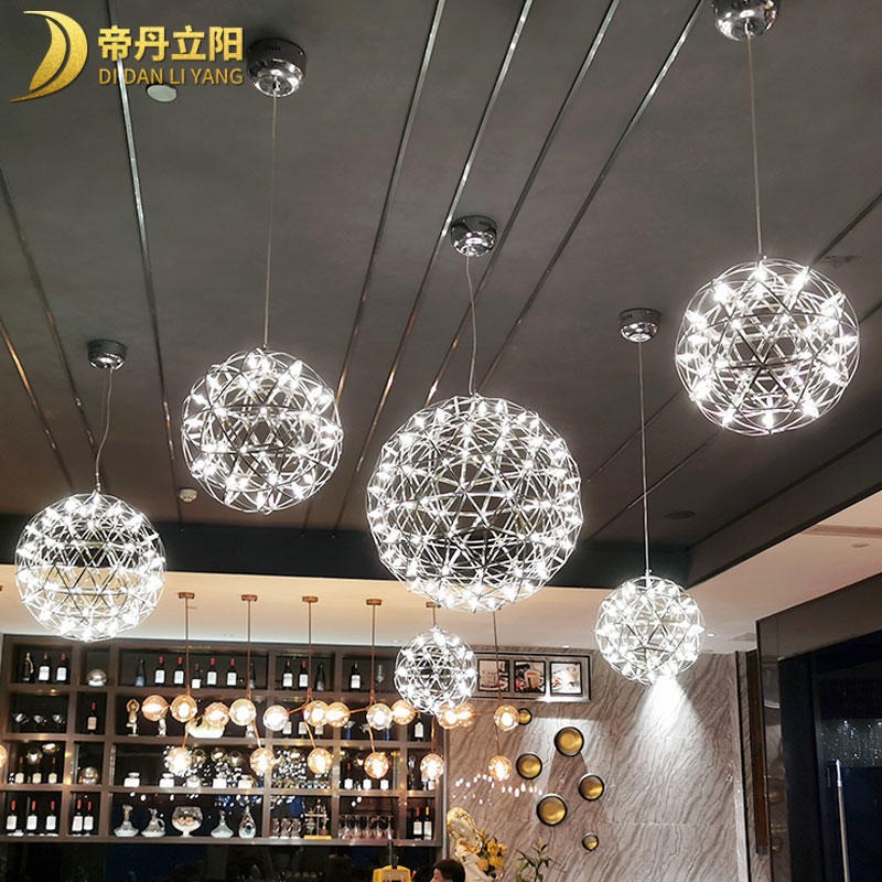 LED火花球组合吊灯定制 西餐厅吧台装饰灯具 中山帝丹立阳