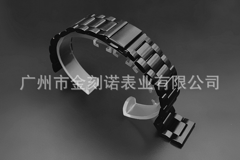 现货批发三珠实心不锈钢表带 金属表带 开关孔18MM-24MM智能手表示例图11