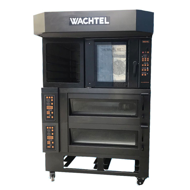 厂家直销  德国wachtel远红外二层四盘电烤炉 附五盘热风炉 烤盘架组合 面包烤箱