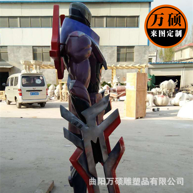 厂家供应玻璃钢游戏人物雕塑大型机器人道具摆件商场网吧装饰示例图9