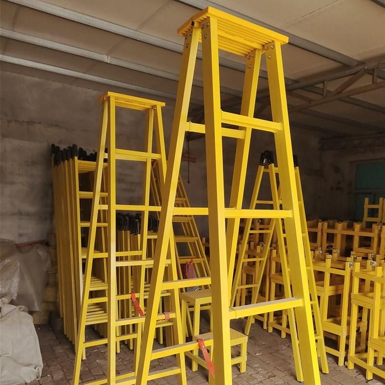 绝缘人字梯 电工梯子 JYT 工程安全梯玻璃钢纤维单面伸缩梯子 绝缘梯图片
