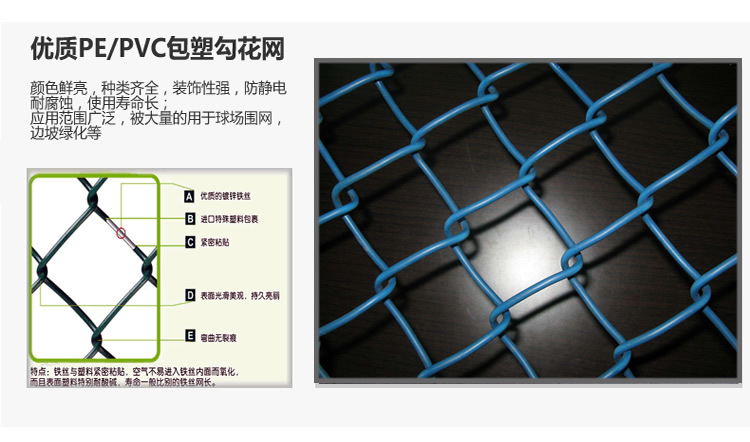 厂家供应优质球场围网  体育场防护网 运动场围界 包塑编织网示例图4