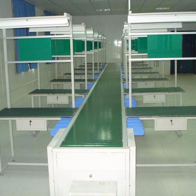 定制PVC防静电皮流水线，双边工作台，组装检验皮带线，l由南京天豪供应19-990