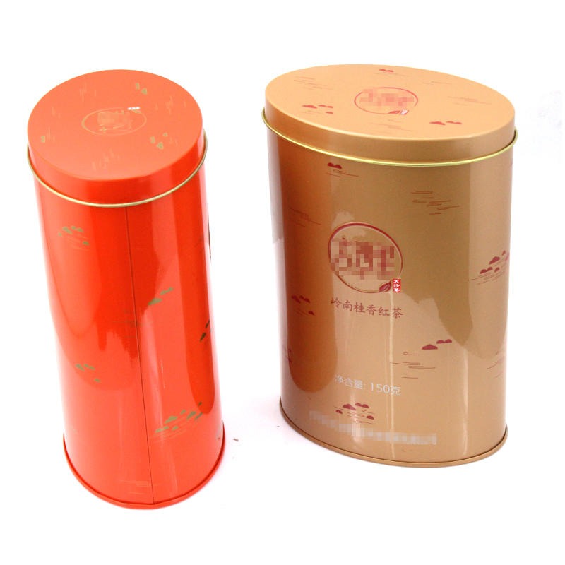 浙江马口铁罐生产厂家 150克装英红九号铁盒包装设计 椭圆形高山红茶铁盒包装 麦氏罐业