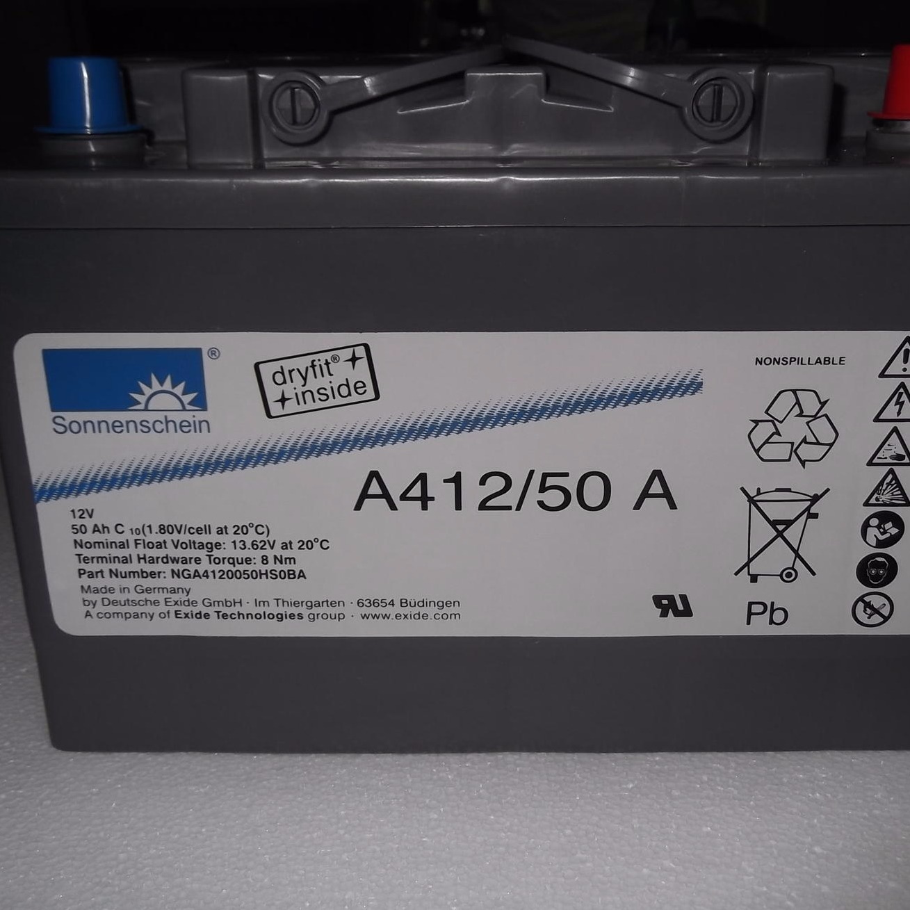 全新原装德国阳光蓄电池A412/50A 12V50AH 进口胶体电瓶 批发