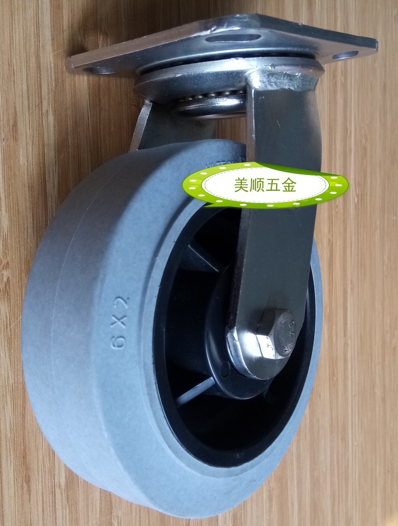 生产厂家直供6*2寸不锈钢重型灰色导电防静电万向轮示例图3