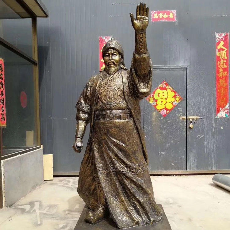 佰盛 定做蒙古皇帝雕塑厂家 大汗雕像摆件 玻璃钢古代皇帝雕塑模型