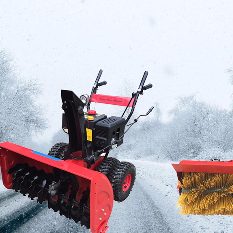 悍博多功能二合一扫雪机 液压传动双链条道路清雪机 快速换头抛雪头图片