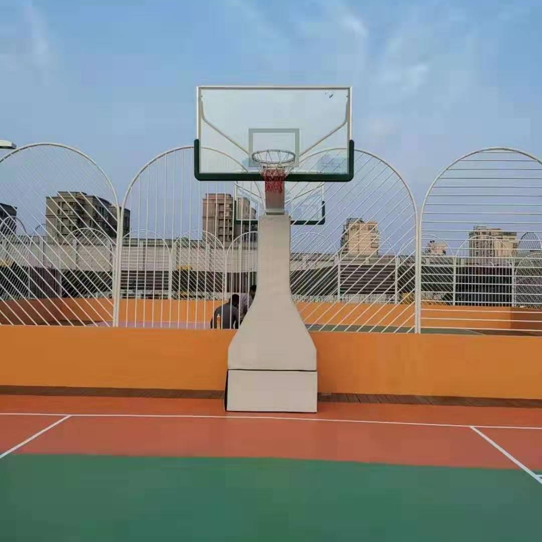 篮鲸屋顶房顶篮 杭州凹箱式篮球架 移动式户外篮球架参数 防液压篮球架规格