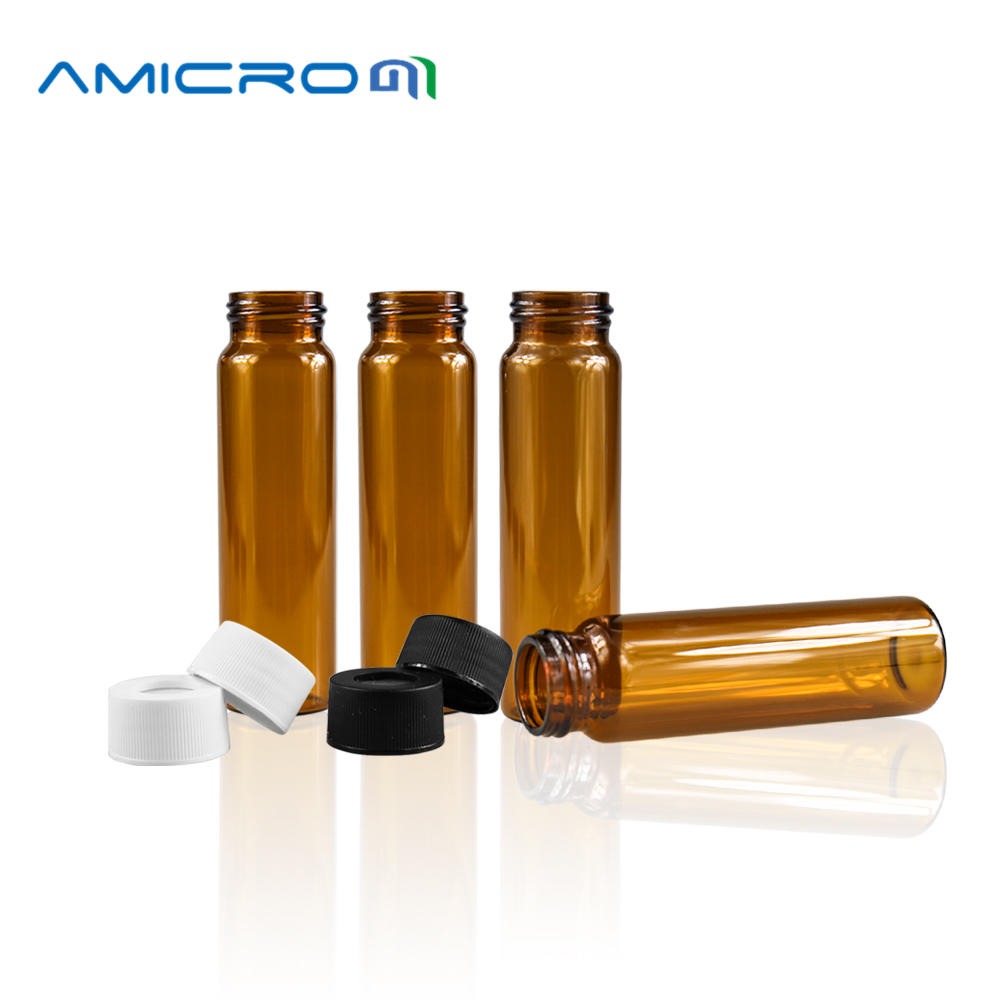 Amicrom 40ml螺口进样瓶吹扫捕集玻璃样品瓶EPA VOA棕色储存瓶100只/盒B-40ML-24-V1003C图片