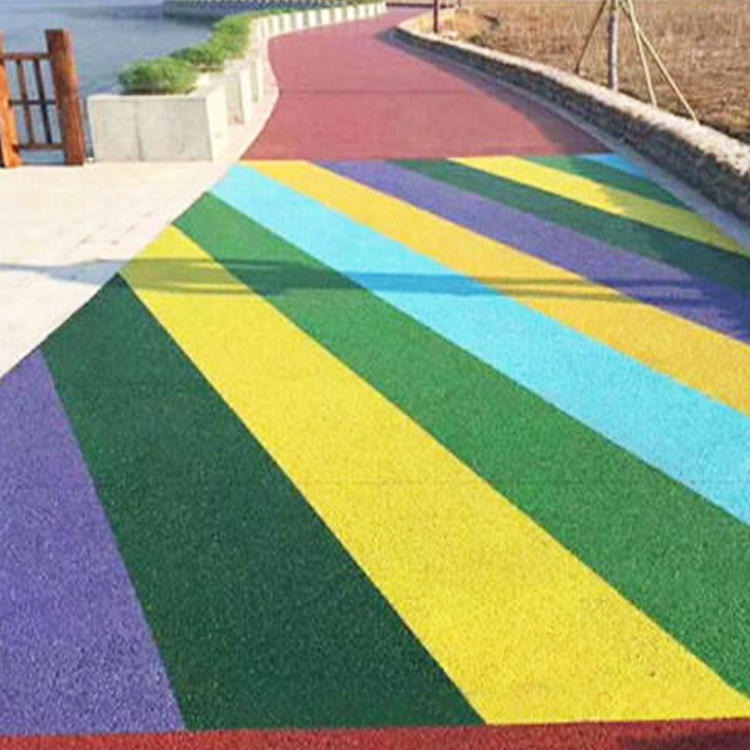 公园彩色路面 沥青路面彩色防滑材料 华通彩色路面 厂家批发