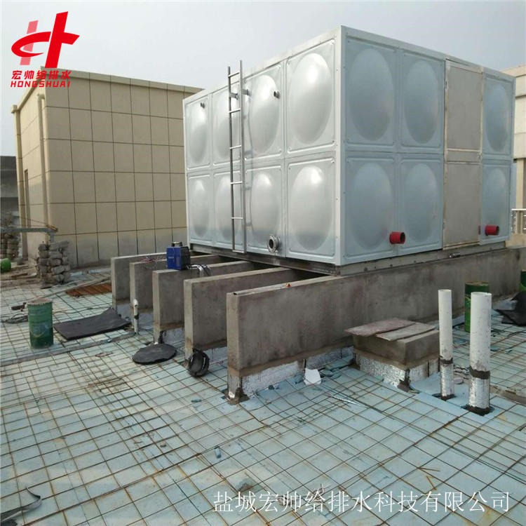郑州不锈钢水箱厂家 不锈钢消防水箱定做 不锈钢方形水箱供应 5米3米2米=30立方米 宏帅给排水
