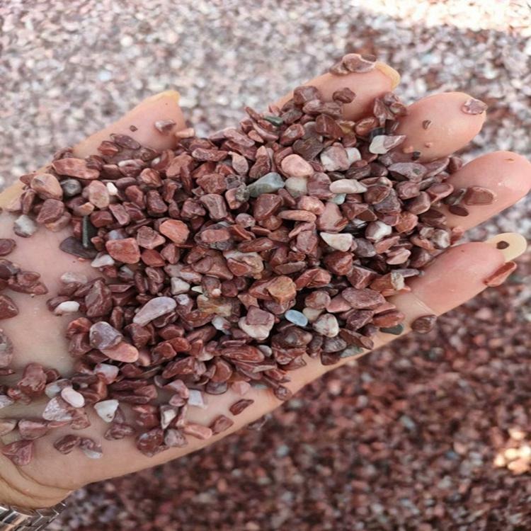 登峰 厂家供应  园林透水胶粘石  6-9mm红色砾石