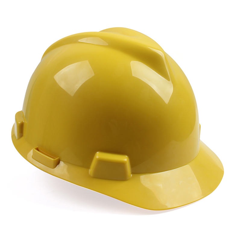 梅思安10146418黄色PE标准型安全帽PE帽壳一指键帽衬PVC吸汗带C型下颏带