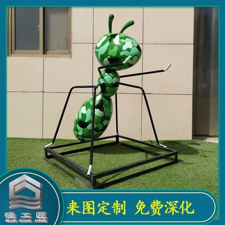 怪工匠 不锈钢蚂蚁雕塑 户外园林雕塑摆件 草坪景观小品 不锈钢动物雕塑厂家