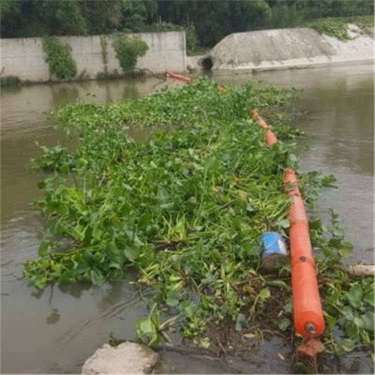 水面杂草垃圾 拦垃圾浮筒 运河水面航道 警示浮排 养殖浮筒