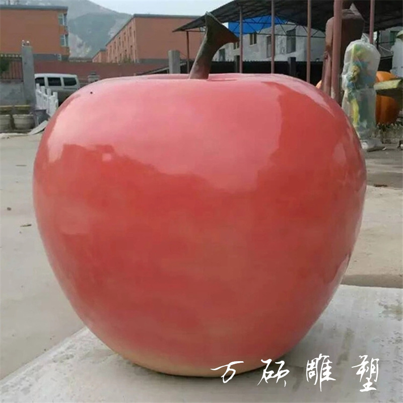 定做仿真苹果雕塑 玻璃钢水果雕塑 果园农场装饰摆件示例图4