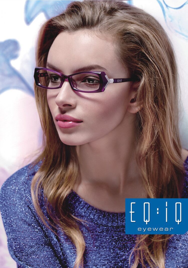 批发EQIQ品牌近视眼镜框复古时尚女士板材眼镜架配近视眼镜平光镜示例图1