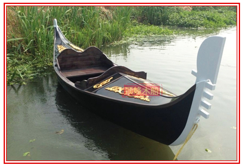 厂家销售贡多拉装饰木船 婚纱拍摄道具船景区公园水上游艺船示例图9