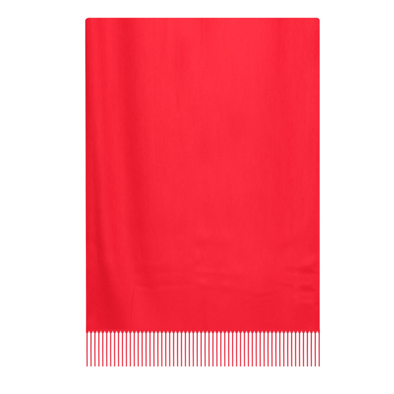 厂家直销双面绒羊绒围巾开业活动年会聚会中国红围巾定制刺绣logo示例图23