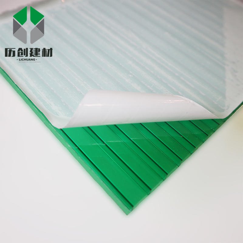 广州 pc双层阳光板 4mm草绿色阳光板 抗冲击、保温、阻燃塑料 厂家直销