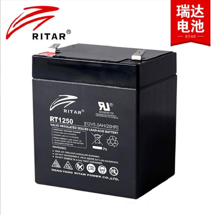 RITAR瑞达蓄电池RT1250 12V5AH 技术参数 全国联保 免维护铅酸电池