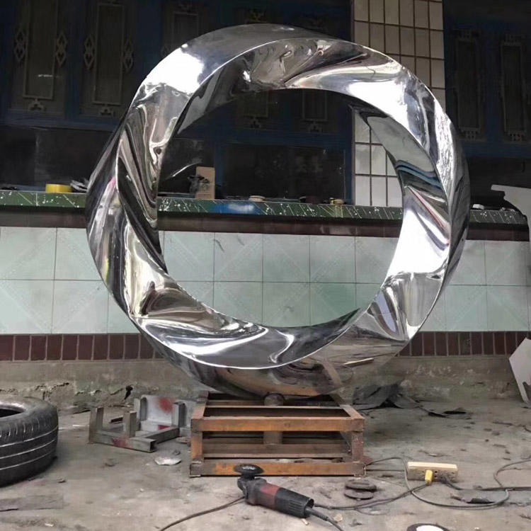 佰盛 抽象圆环雕塑 不锈钢抽象圆圈 镜面不锈钢圆圈雕塑厂家图片