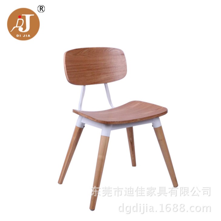 迪佳年初热销时尚实木餐椅餐厅水曲柳弯板实木椅图片