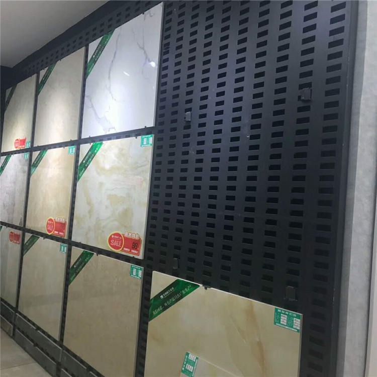 迅鹰瓷砖挂板  兰州陶瓷冲孔板展示架厂家  西安瓷砖穿孔板货架
