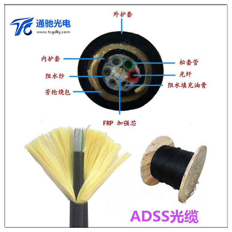 ADSS光缆4/8/12/24/48b1单模非金属层绞式室外架空通信电力光缆示例图3