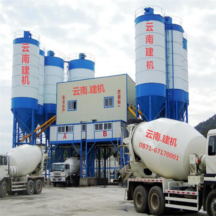 贵州混凝土搅拌站 HZS90型混凝土拌合站 昆明混凝土拌合站生产厂家图片
