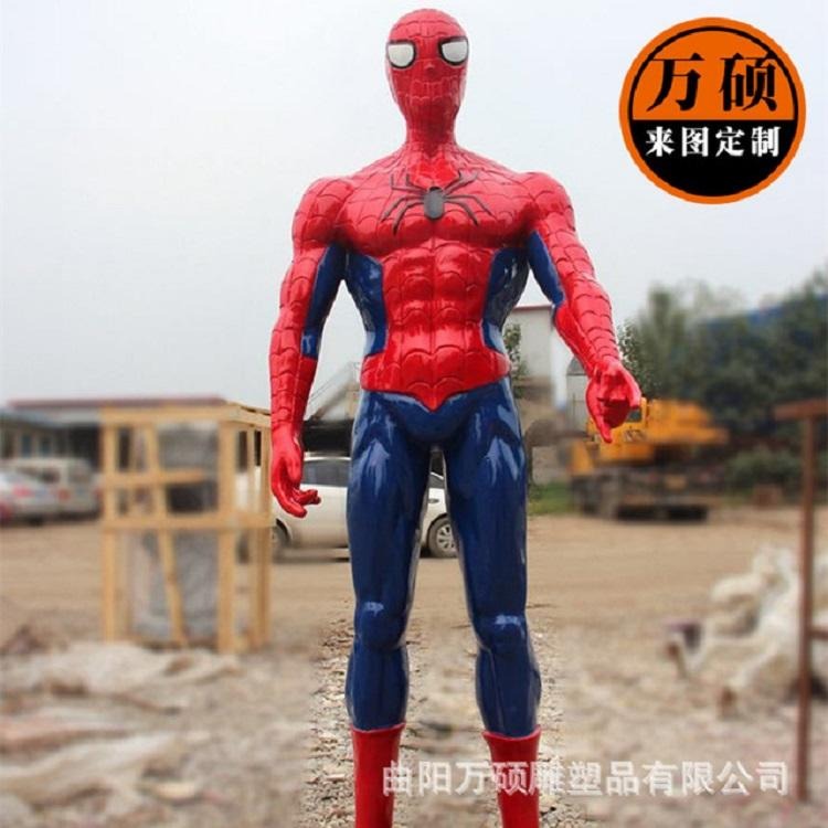 影视动漫人物玻璃钢蜘蛛侠雕塑大型电影人物模型人物雕塑定做图片