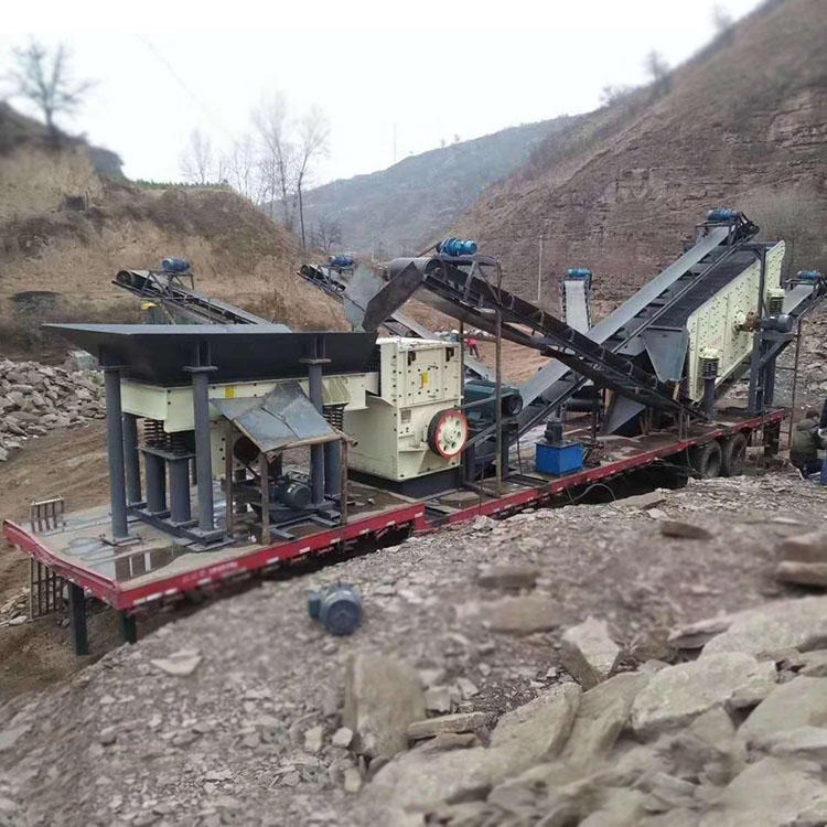混凝土块破碎机 时产280吨石料破碎生产线 移动式建筑垃圾破碎机