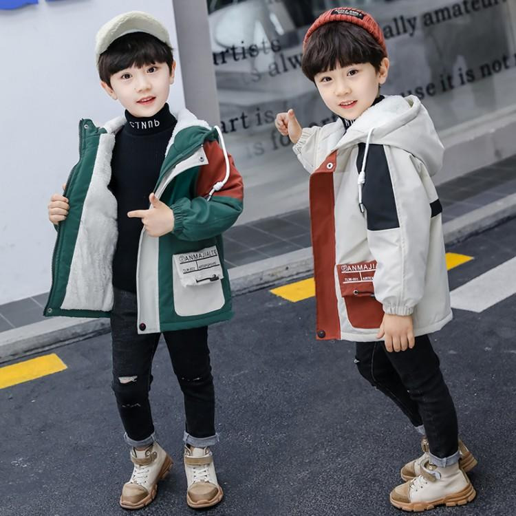 儿童加绒冬装2020款外套 男童时尚外贸批发 女孩洋气加厚韩版中长款