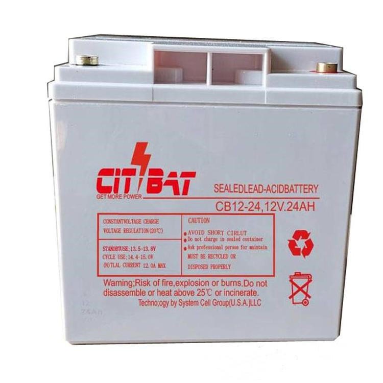 CITBAT蓄电池CB12-24 免维护12V24AH铅酸蓄电池 直流屏 逆变器配套应用