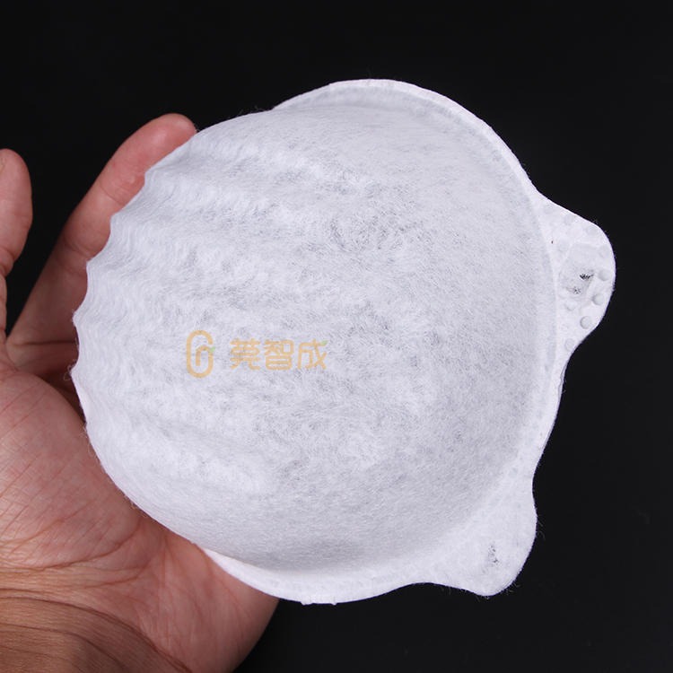智成纤维直销杯型口罩热熔棉 高密度环保pet材质 定做易定型口罩用针刺棉
