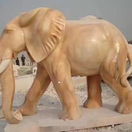 吸财纳福大象工艺品摆件 石刻小象一对 富祥 红吉祥如意石雕象 吉祥如意石象石雕大象图片