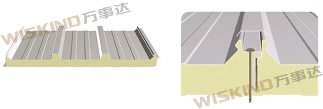 山东万事达优供多型号聚氨酯彩钢复合板50-150mm厚度三明治板示例图3